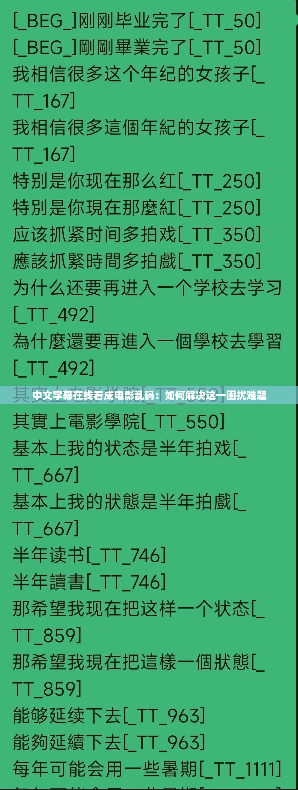 中文字幕在线看成电影乱码：如何解决这一困扰难题