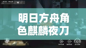 明日方舟角色麒麟夜刀，斩尽一切黑暗，黑夜中的锋利之刃